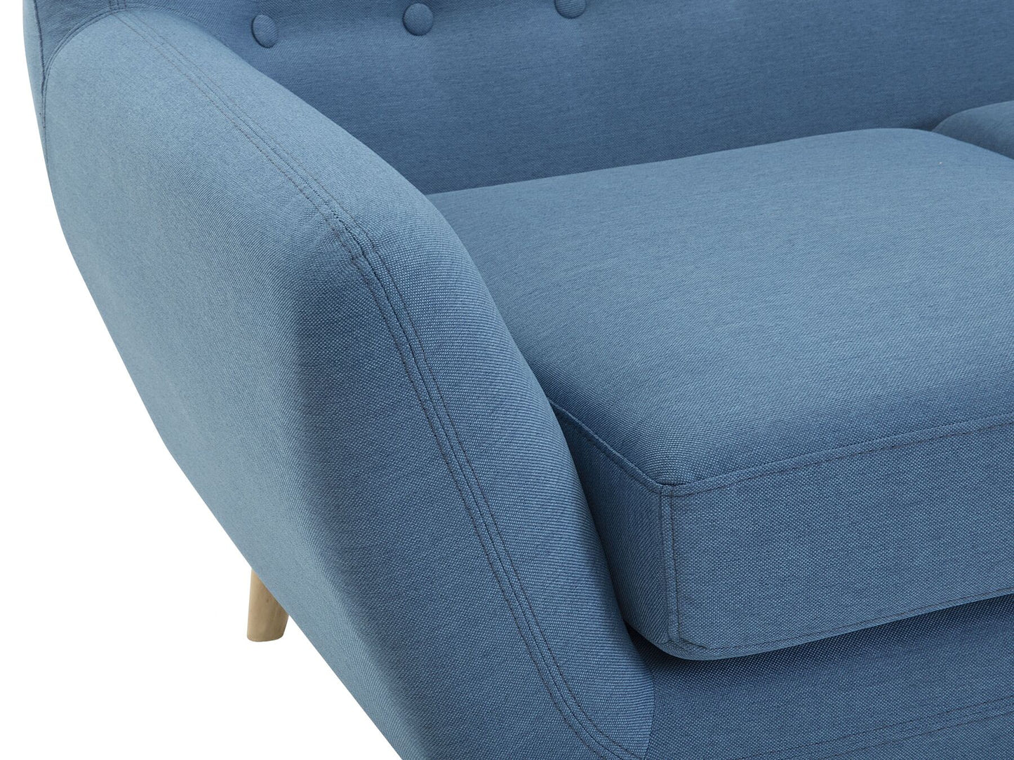 3 Seater Fabric Sofa Blue MOTALA