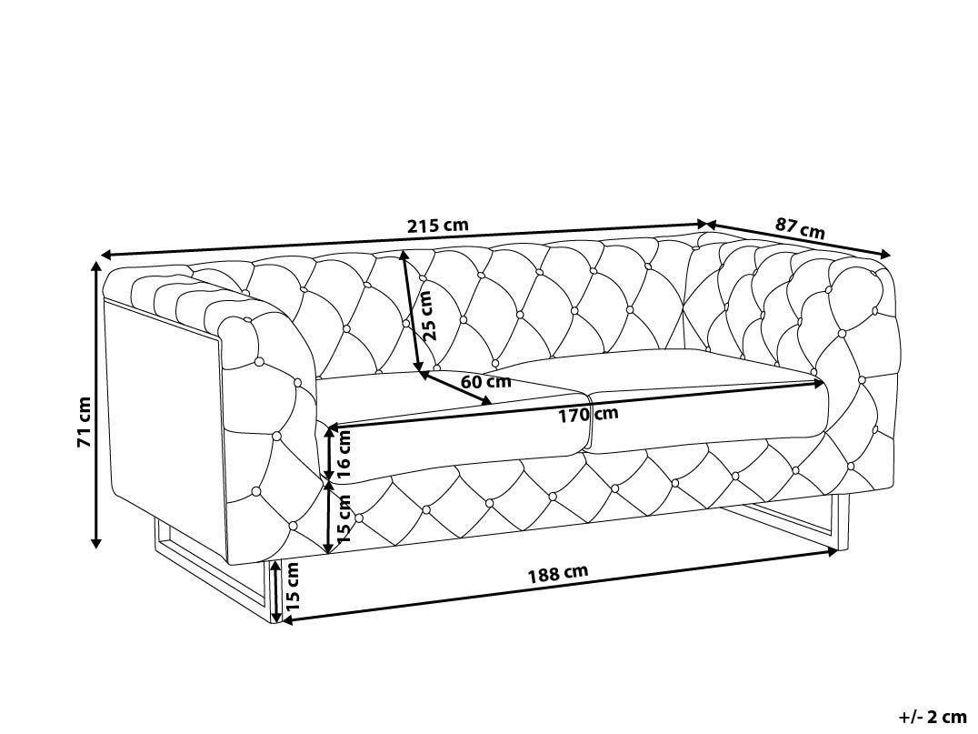 3 Seater Fabric Sofa Beige VISSLAND