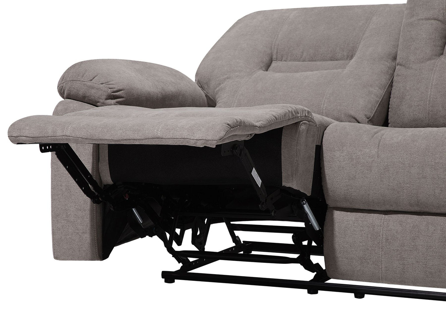 2 Seater Fabric Manual Recliner Sofa Taupe Beige BERGEN