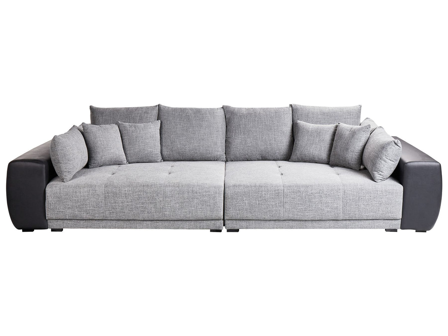 4 Seater Fabric Sofa Grey and Black TORPO