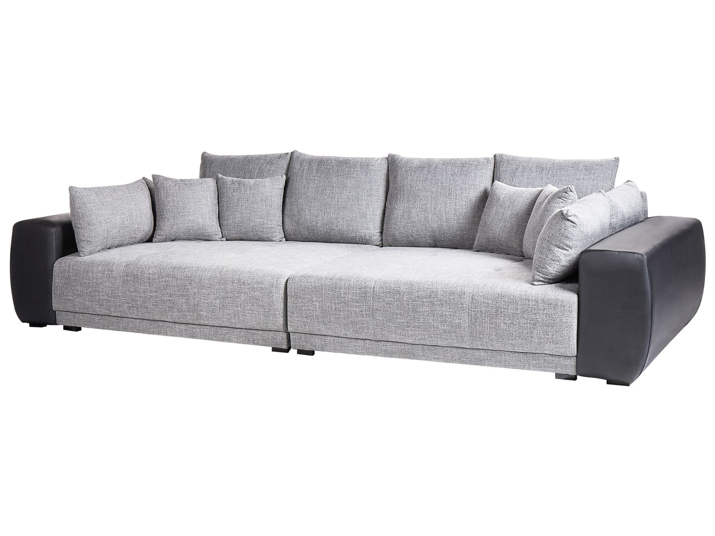 4 Seater Fabric Sofa Grey and Black TORPO