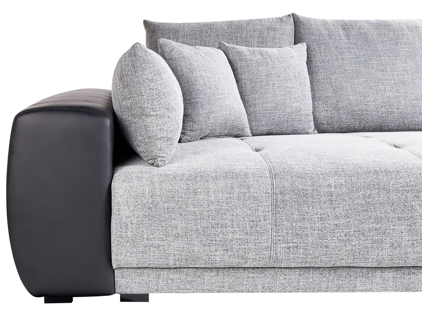 4 Seater Fabric Sofa Grey and Black TORPO