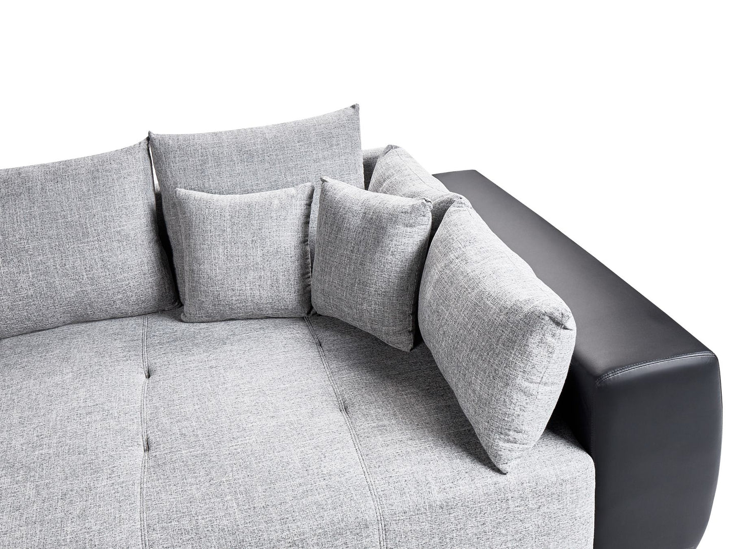 4 Seater Fabric Sofa Grey and Black TORPO