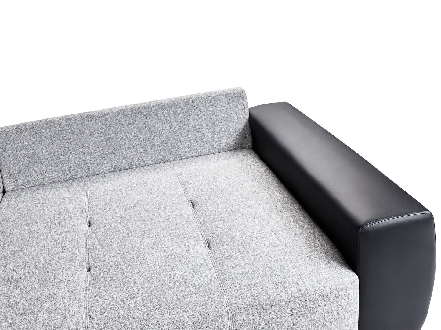 4 Seater Fabric Sofa Grey and Black TORPO