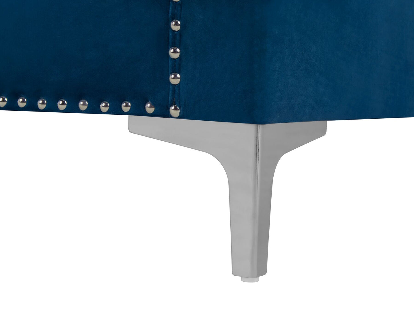 3 Seater Velvet Sofa Navy Blue AVALDSENES