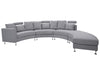 Curved Sofa ROTUNDE Fabric Light Grey 7 Seater Symmetrical