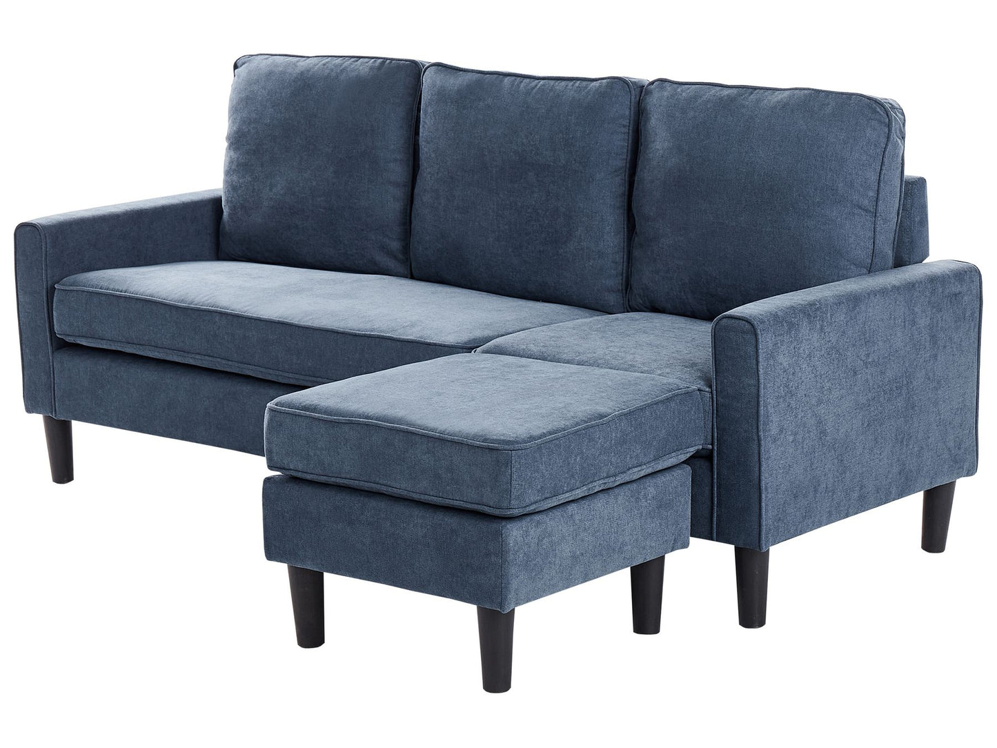 Fabric Sofa with Ottoman Navy Blue AVESTA
