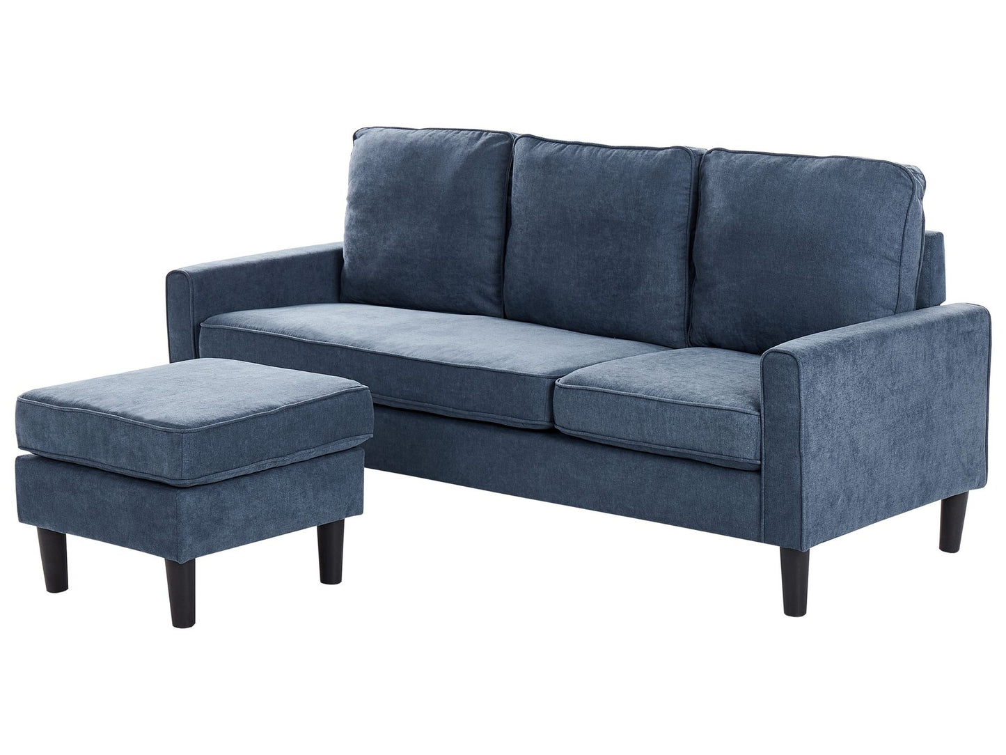 Fabric Sofa with Ottoman Navy Blue AVESTA
