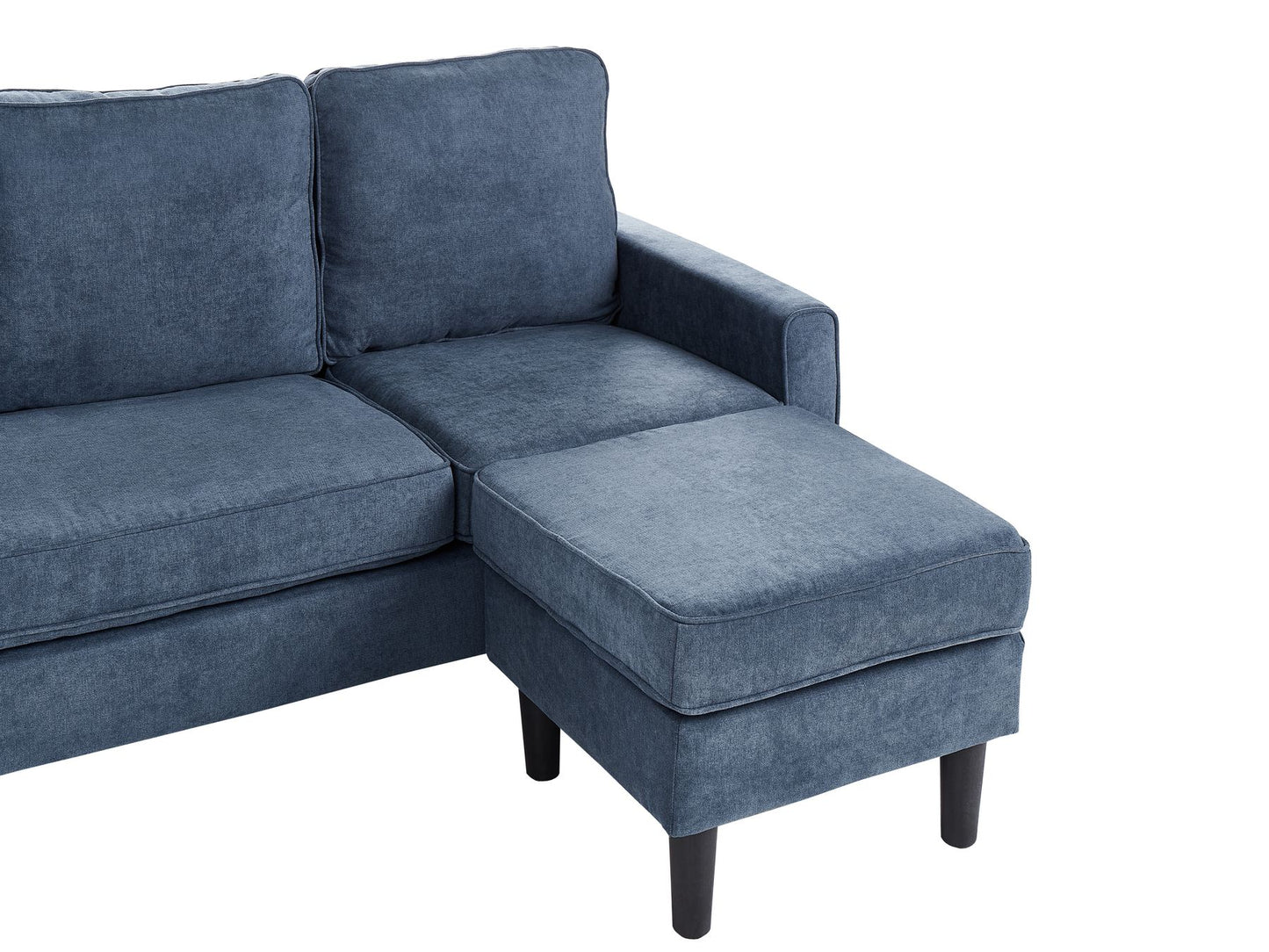 Fabric Sofa with Ottoman Navy Blue AVESTA