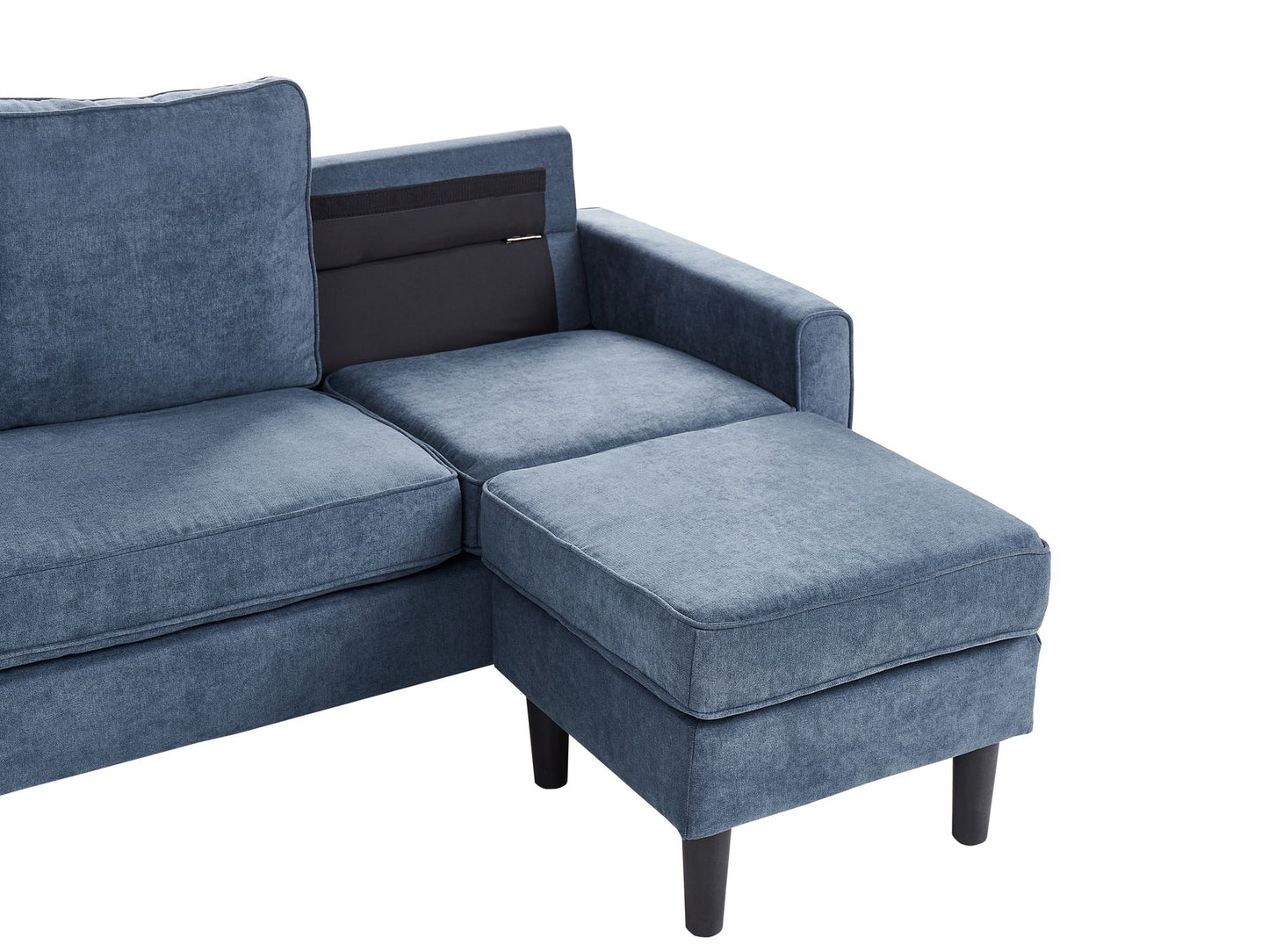 Fabric Sofa with Ottoman Navy Blue AVESTA