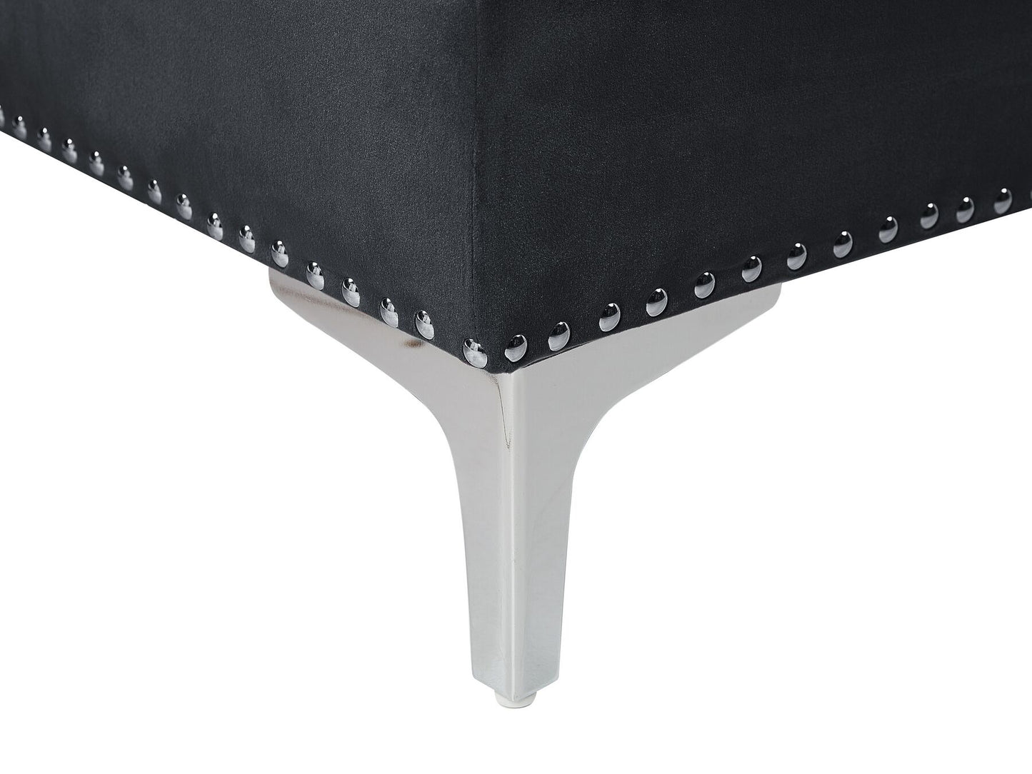 Right Hand Velvet Corner Sofa Black FLEN