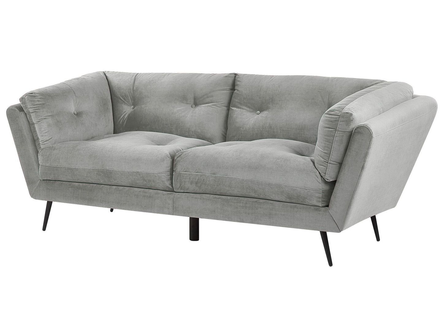 3 Seater Velvet Sofa Grey LENVIK