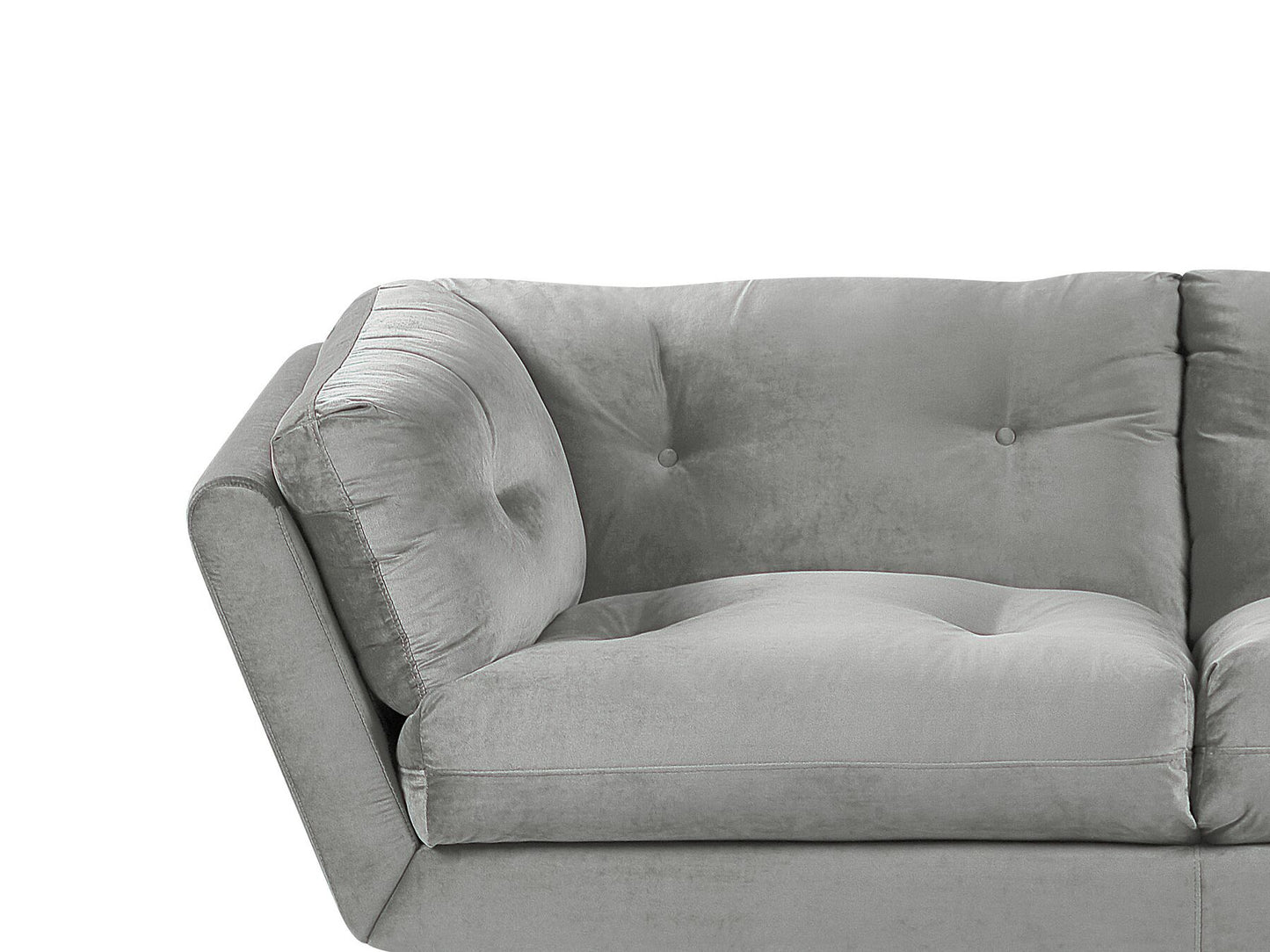 3 Seater Velvet Sofa Grey LENVIK