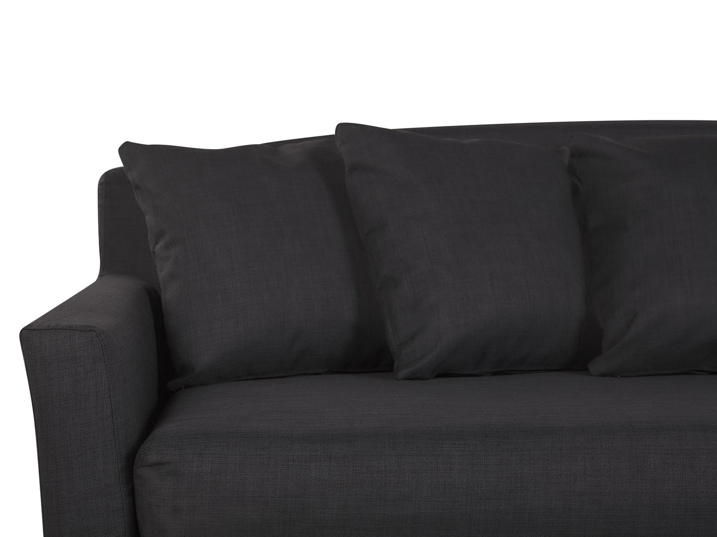 3 Seater Fabric Sofa Black GILJA
