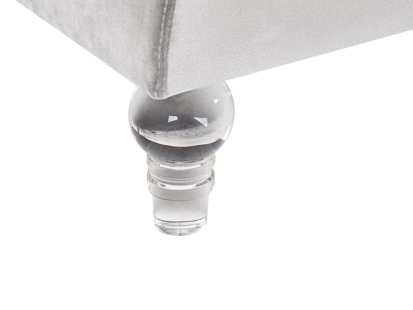 3 Seater Velvet Fabric Sofa Light Grey ARVIKA