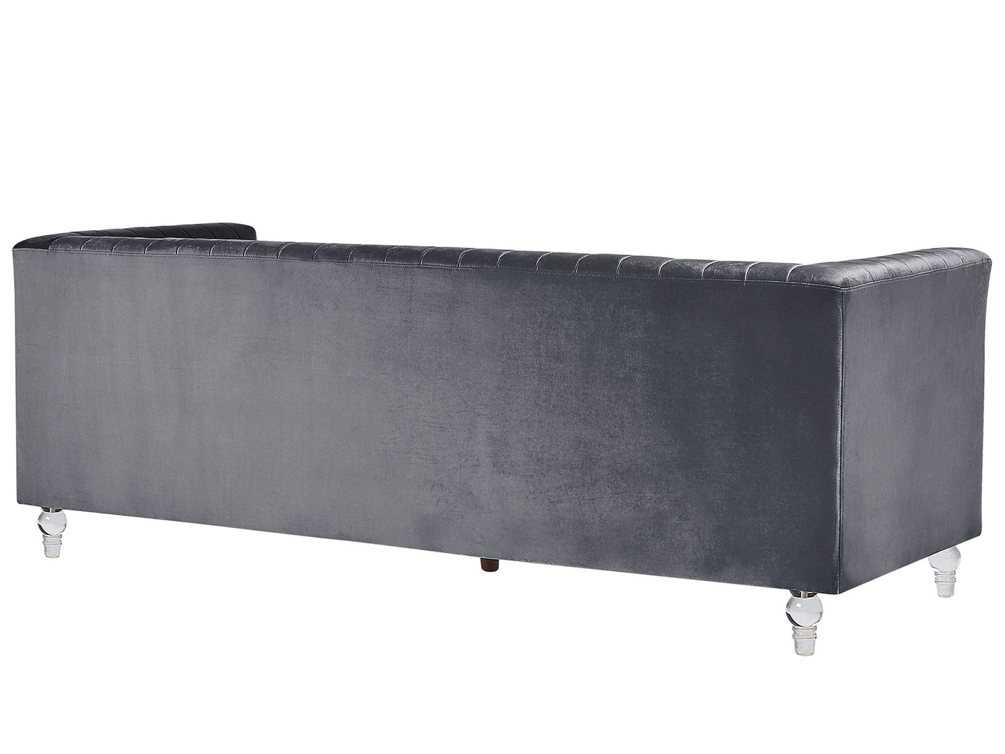 3 Seater Velvet Fabric Sofa Grey ARVIKA