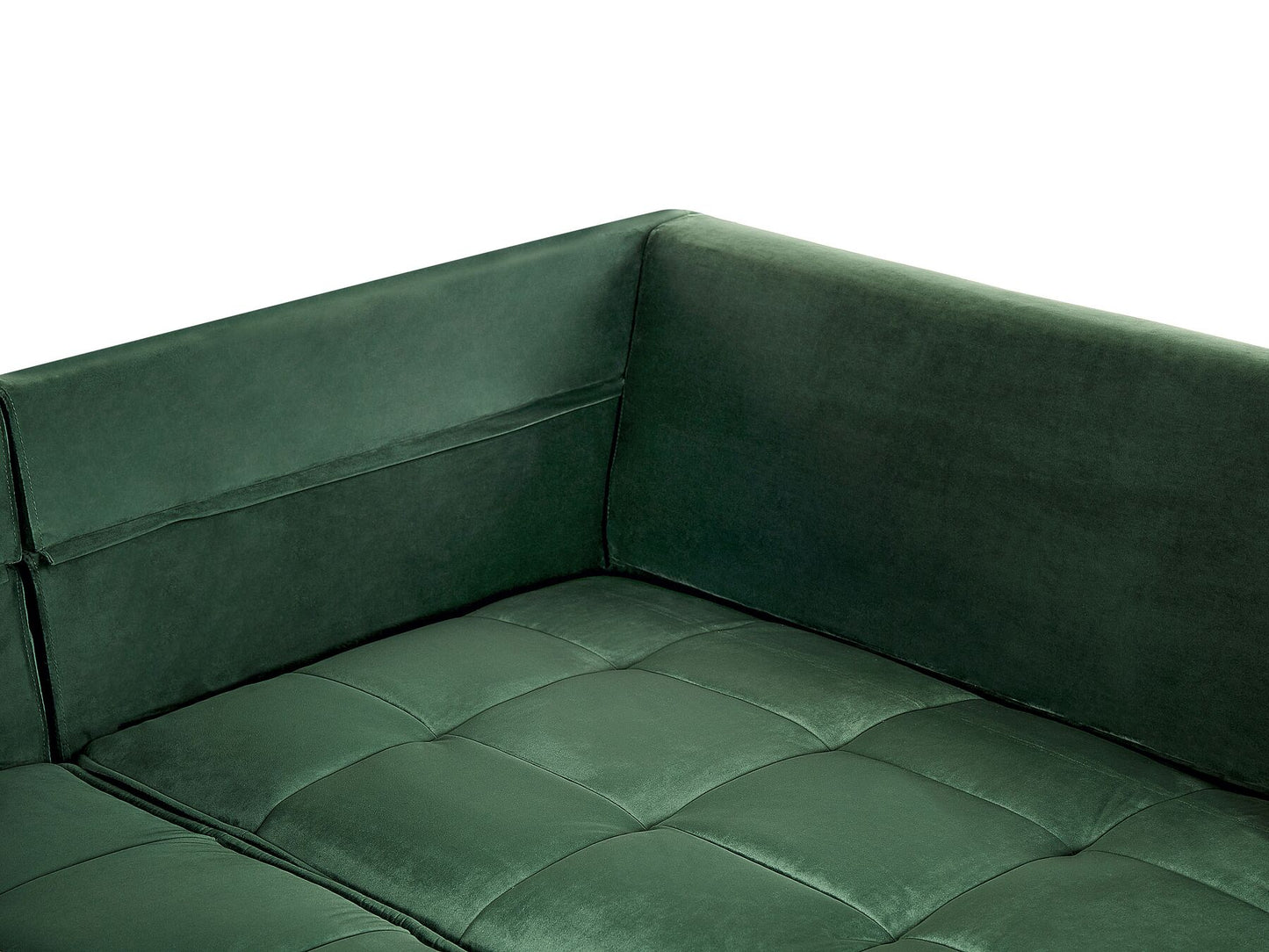 Left Hand Velvet Corner Sofa Green GRENA