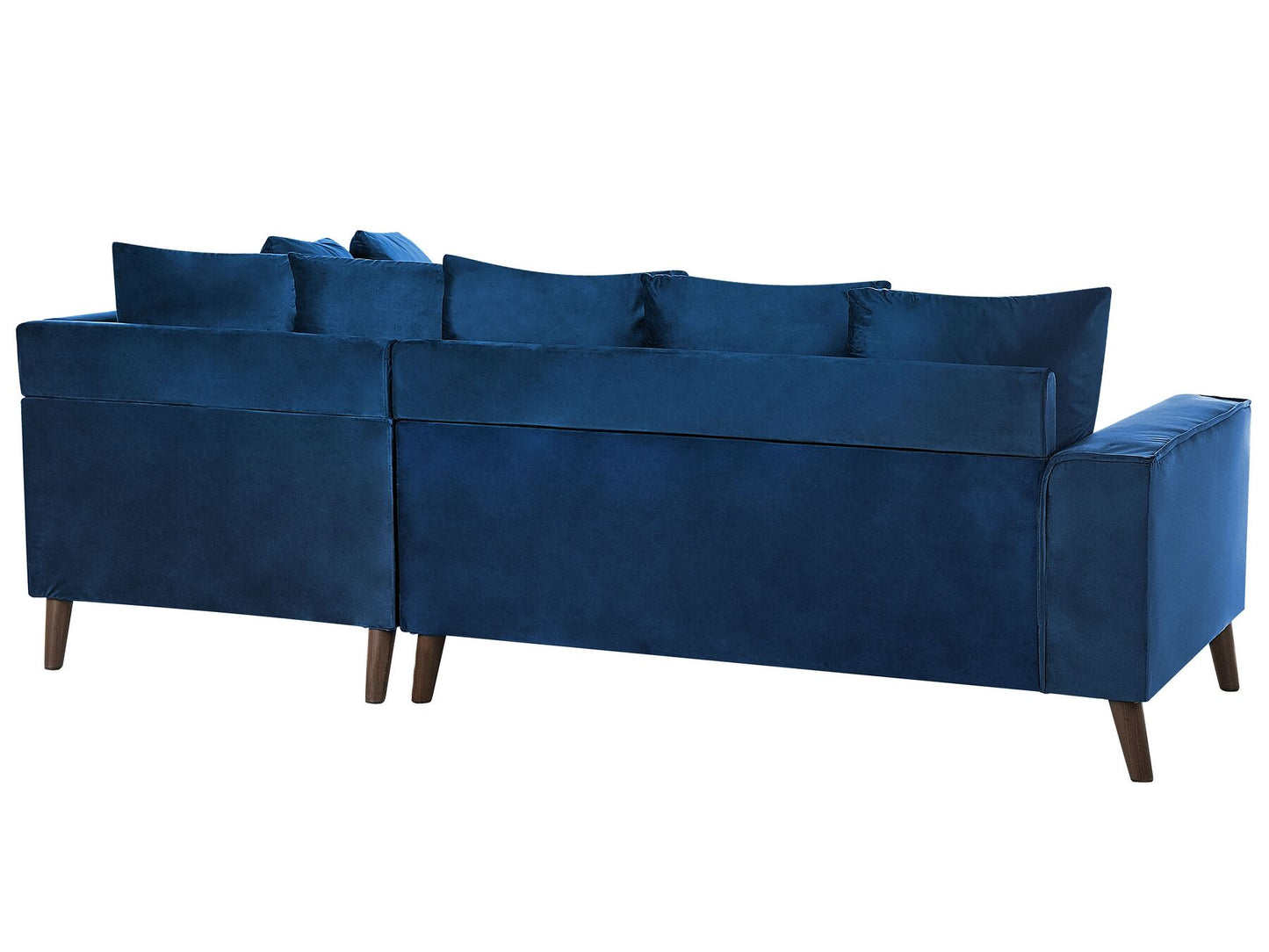 Left Hand Velvet Corner Sofa Blue GRENA