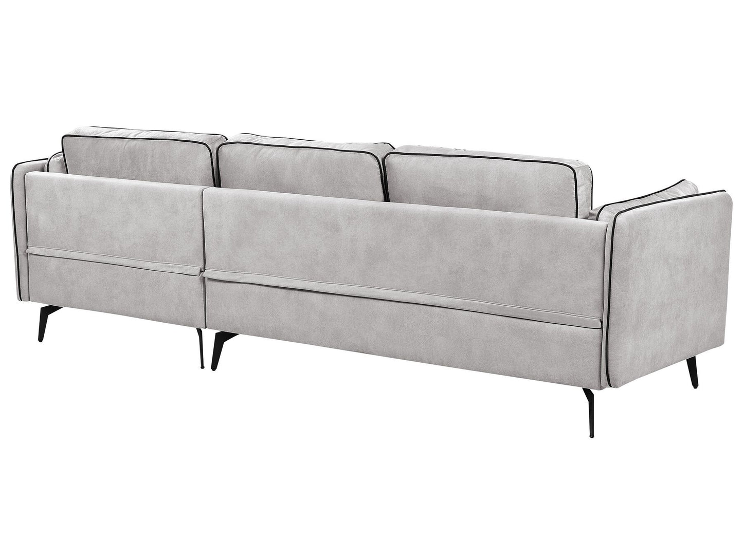 Left Hand Velvet Corner Sofa Light Grey ALTAN