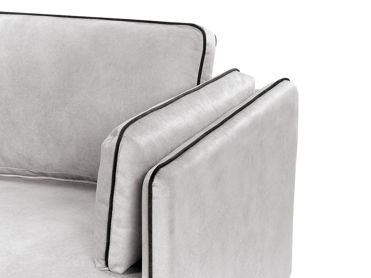 Left Hand Velvet Corner Sofa Light Grey ALTAN