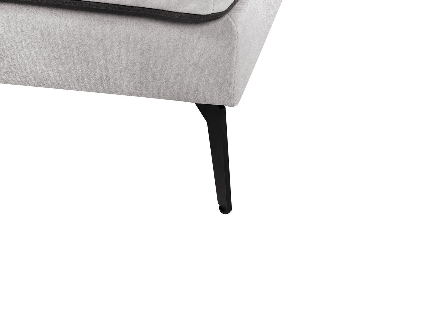 Left Hand Velvet Corner Sofa Light Grey ALTAN