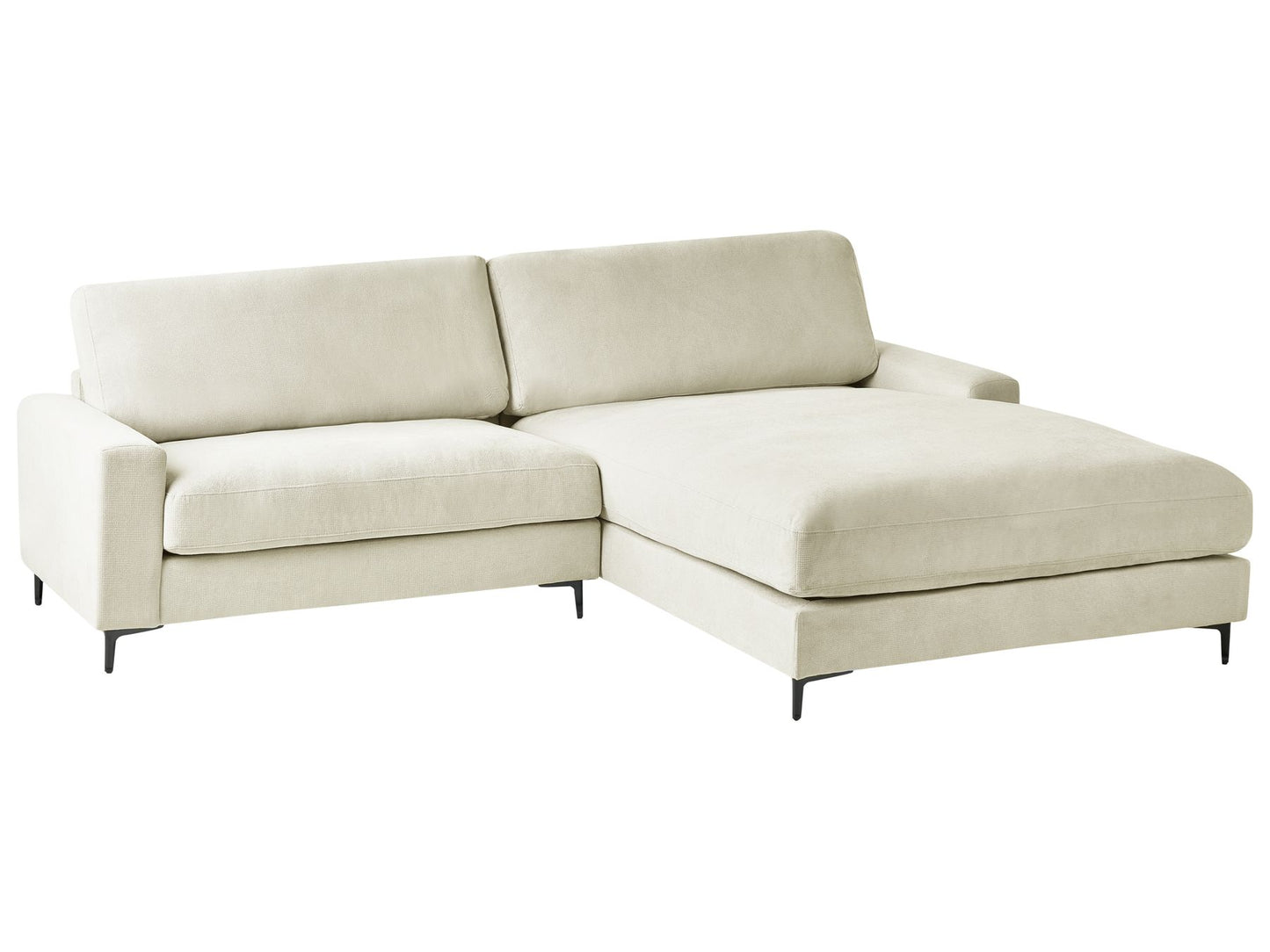Left Hand Fabric Corner Sofa Off-White MALOY