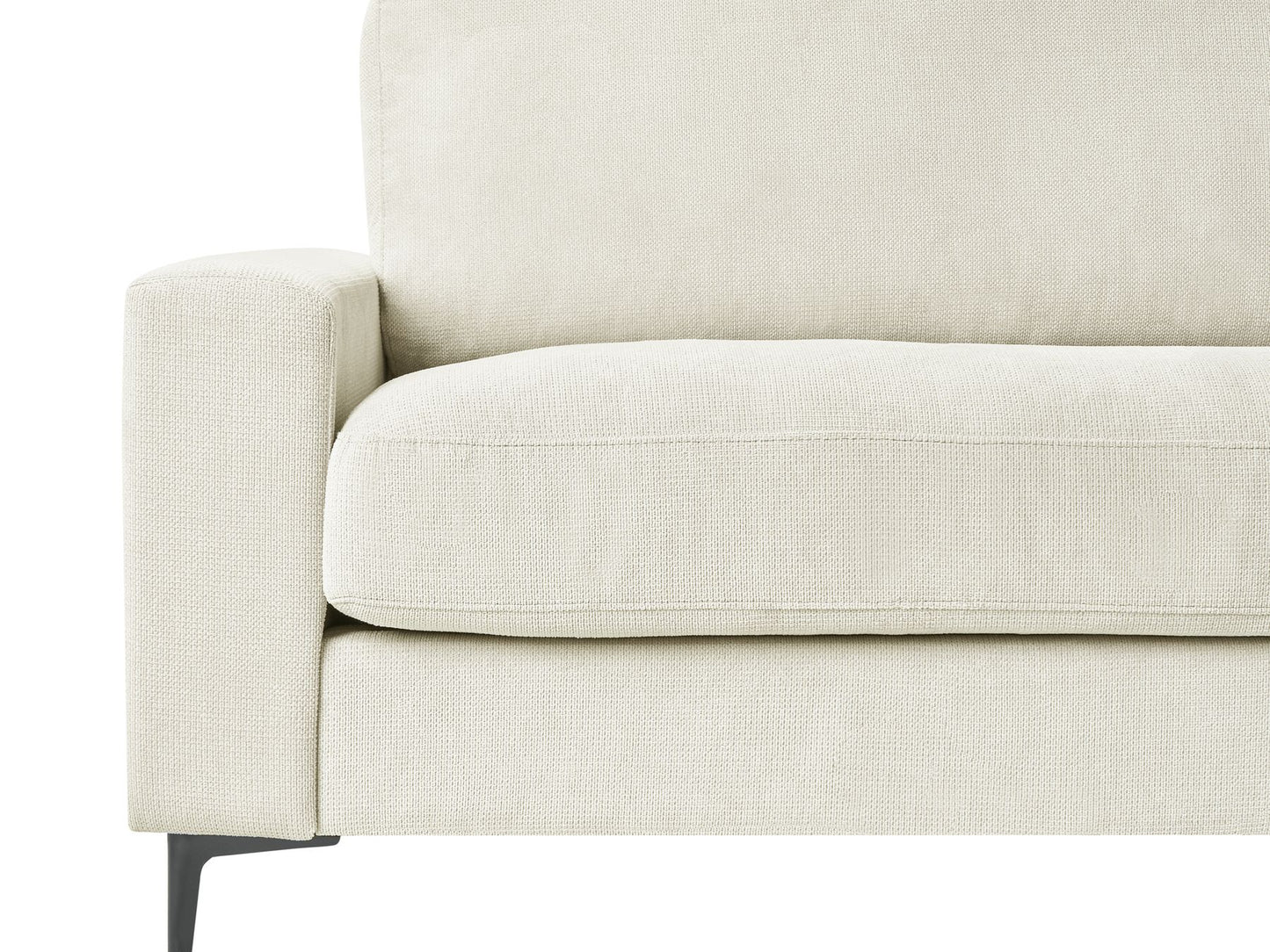 Left Hand Fabric Corner Sofa Off-White MALOY