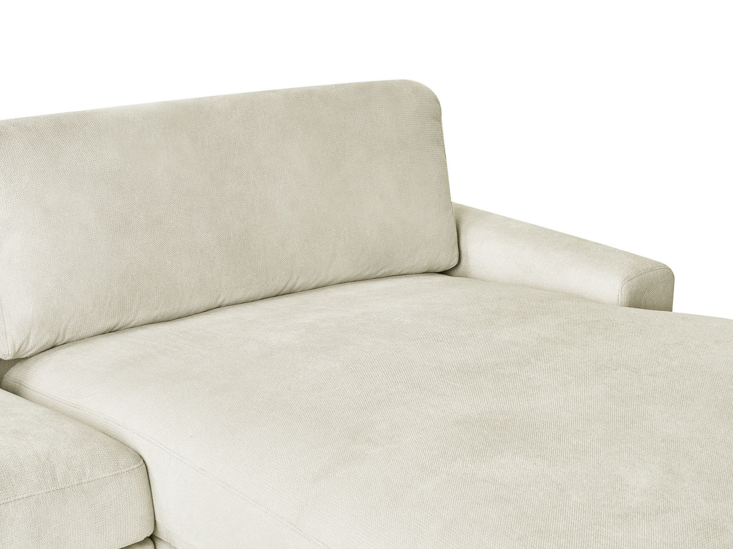 Left Hand Fabric Corner Sofa Off-White MALOY