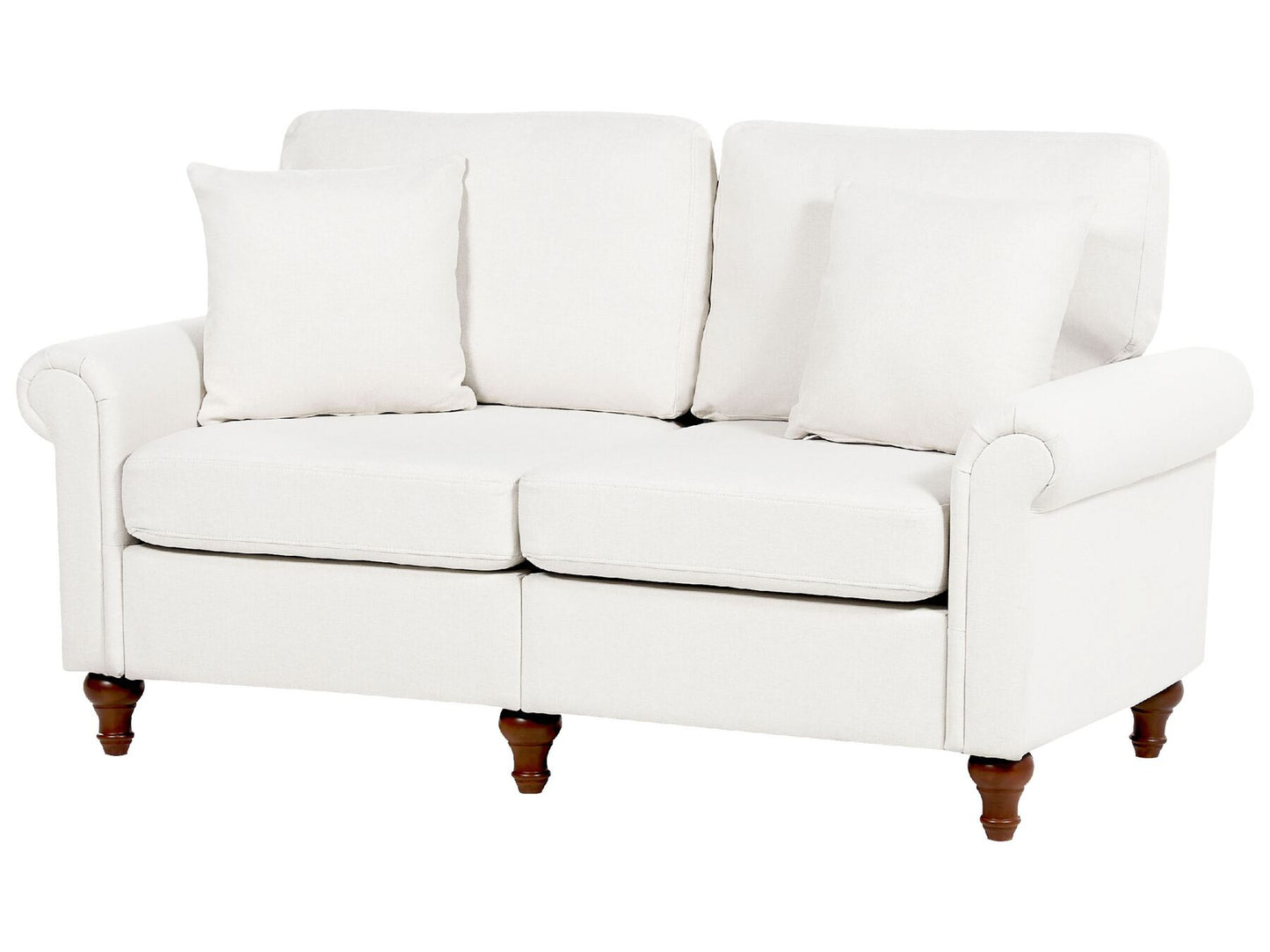 2 Seater Fabric Sofa White GINNERUP