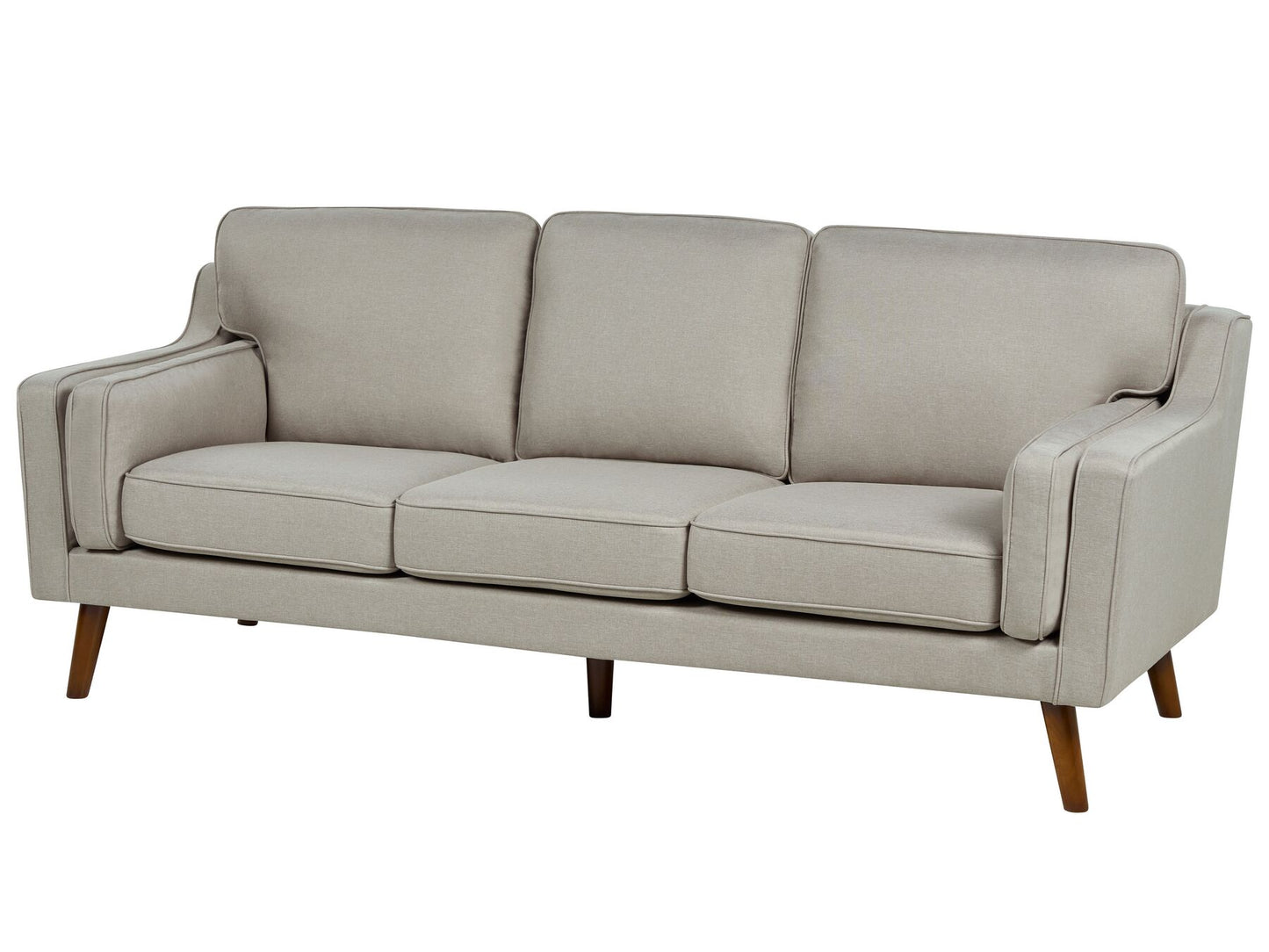3 Seater Fabric Sofa Beige LOKKA