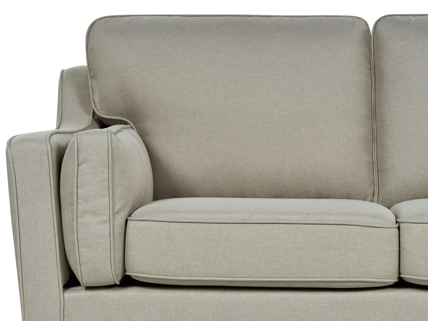 3 Seater Fabric Sofa Beige LOKKA