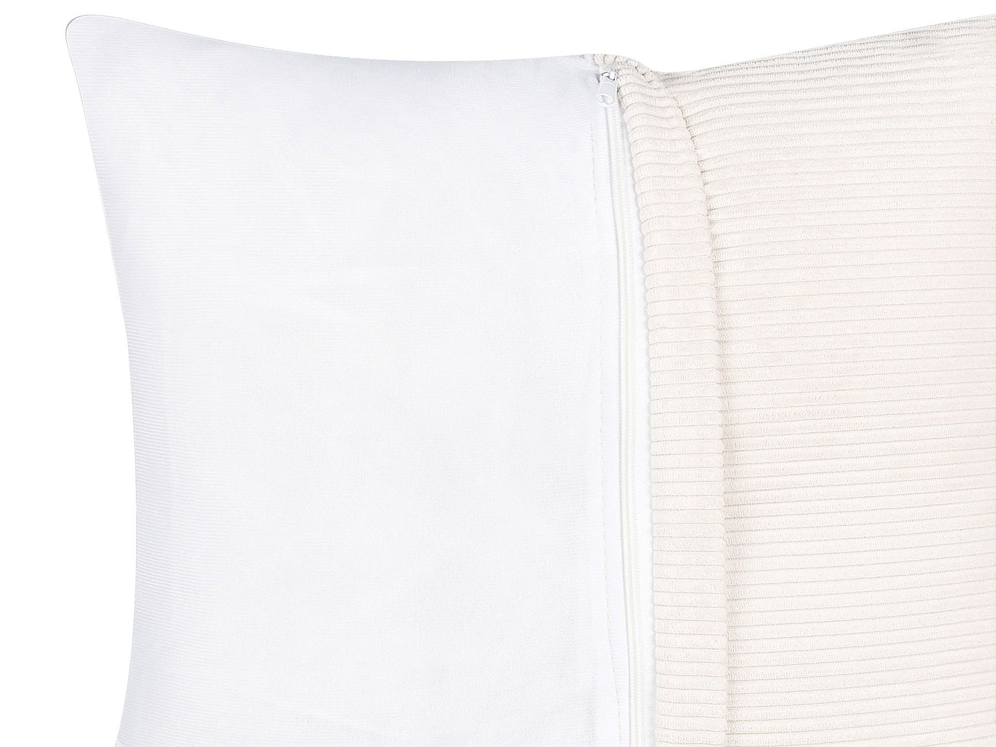 Right Hand Jumbo Cord Corner Sofa Off-White LUNGO