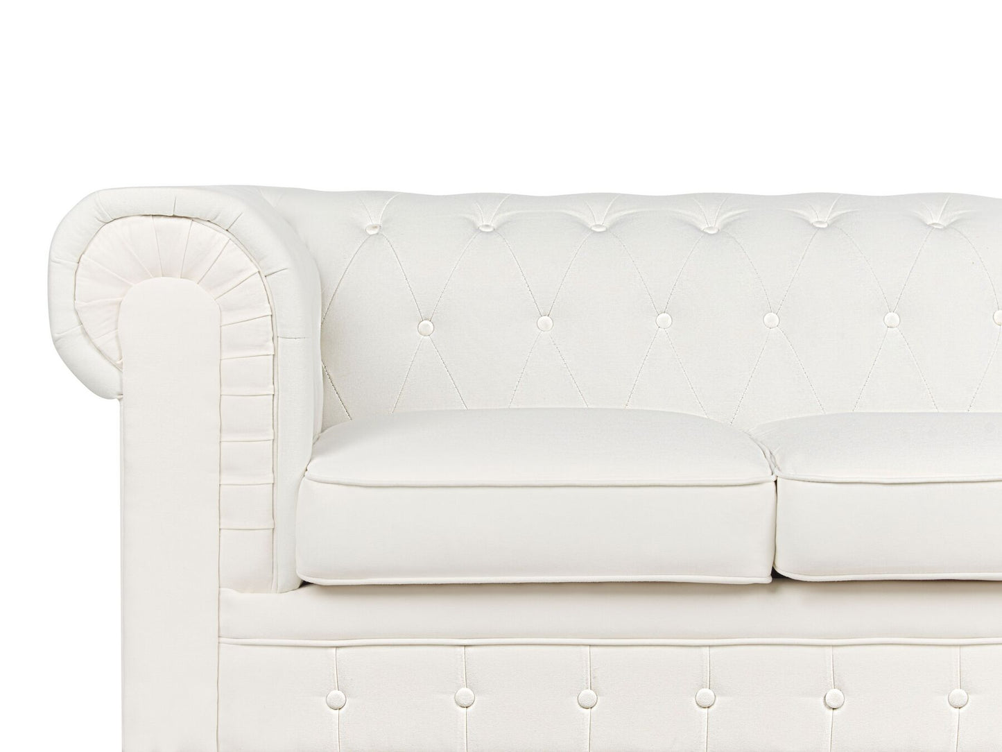 3 Seater Fabric Sofa Off-White CHESTERFIELD