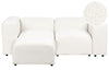 2 Seater Modular Boucle Sofa with Ottoman White