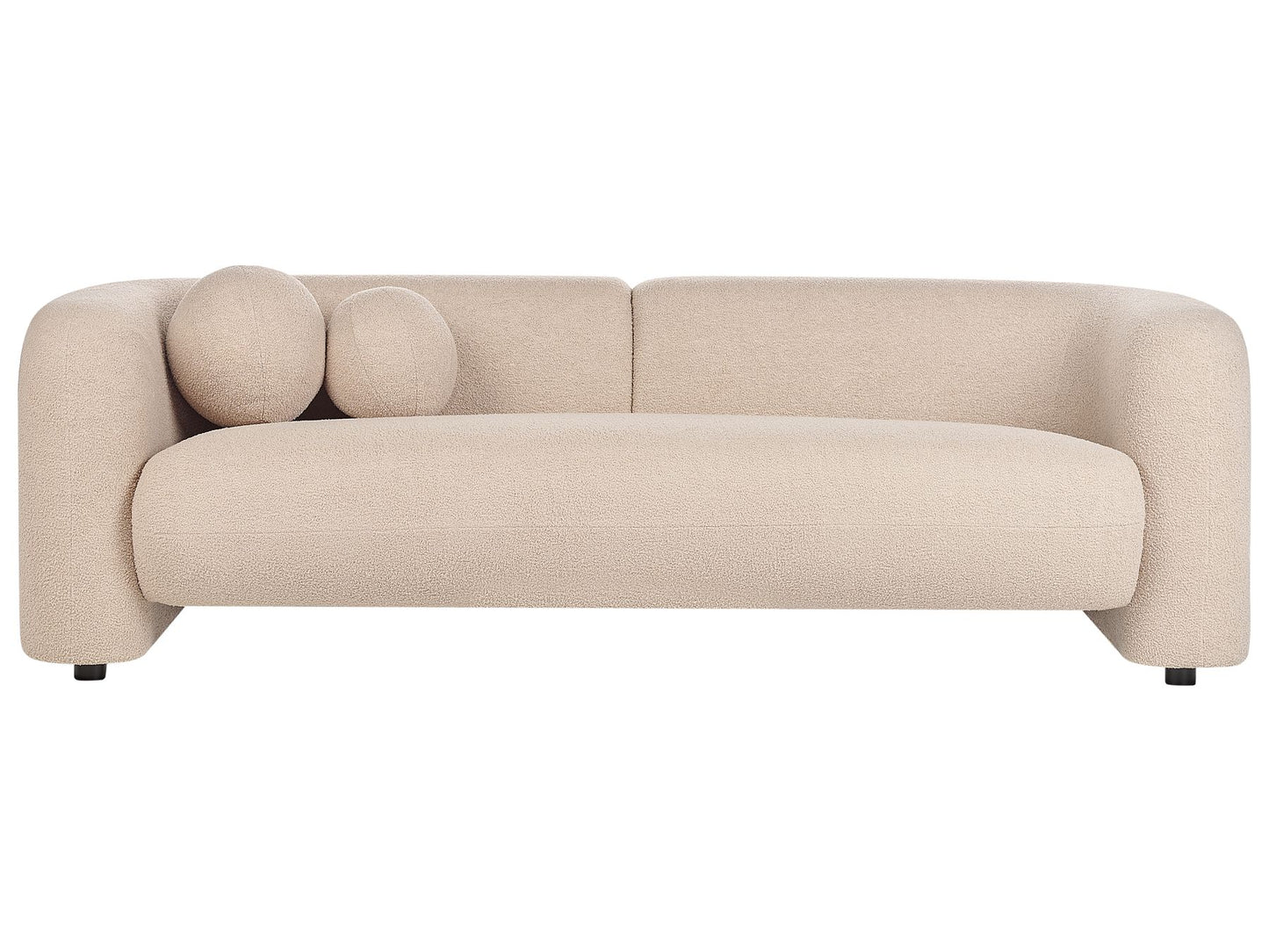 3 Seater Boucle Sofa Beige LEIREN