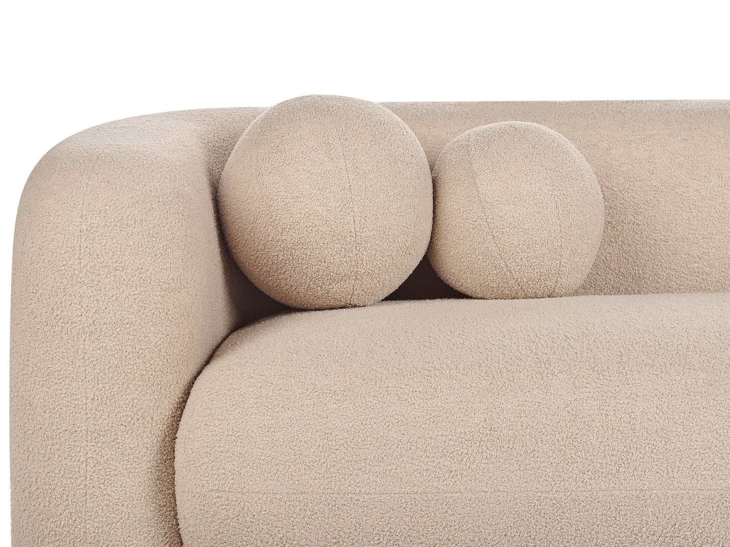 3 Seater Boucle Sofa Beige LEIREN