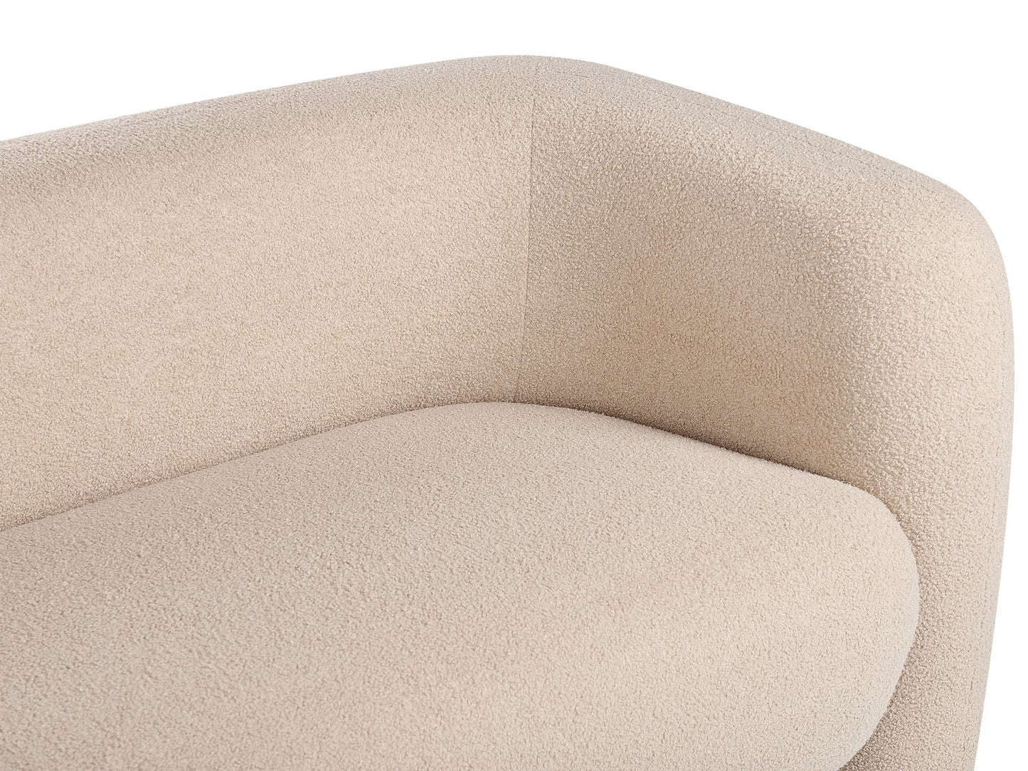 3 Seater Boucle Sofa Beige LEIREN