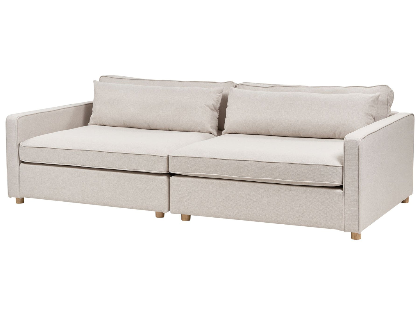 3 Seater Fabric Sofa Beige VINSTRA