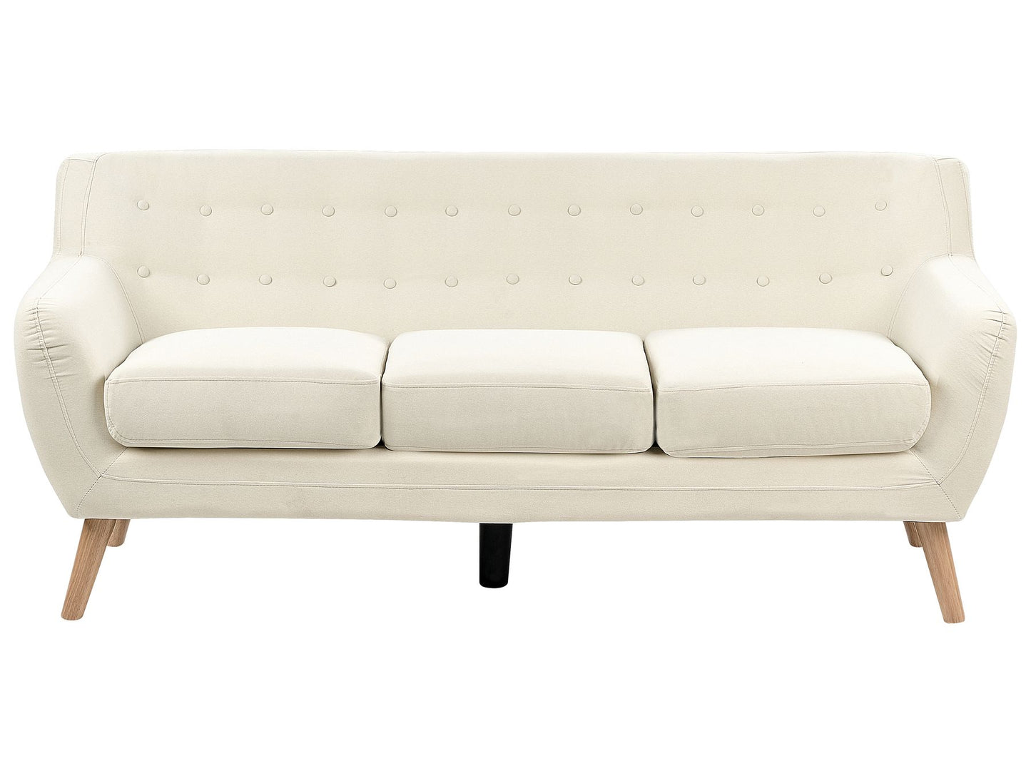 3 Seater Fabric Sofa Light Beige MOTALA