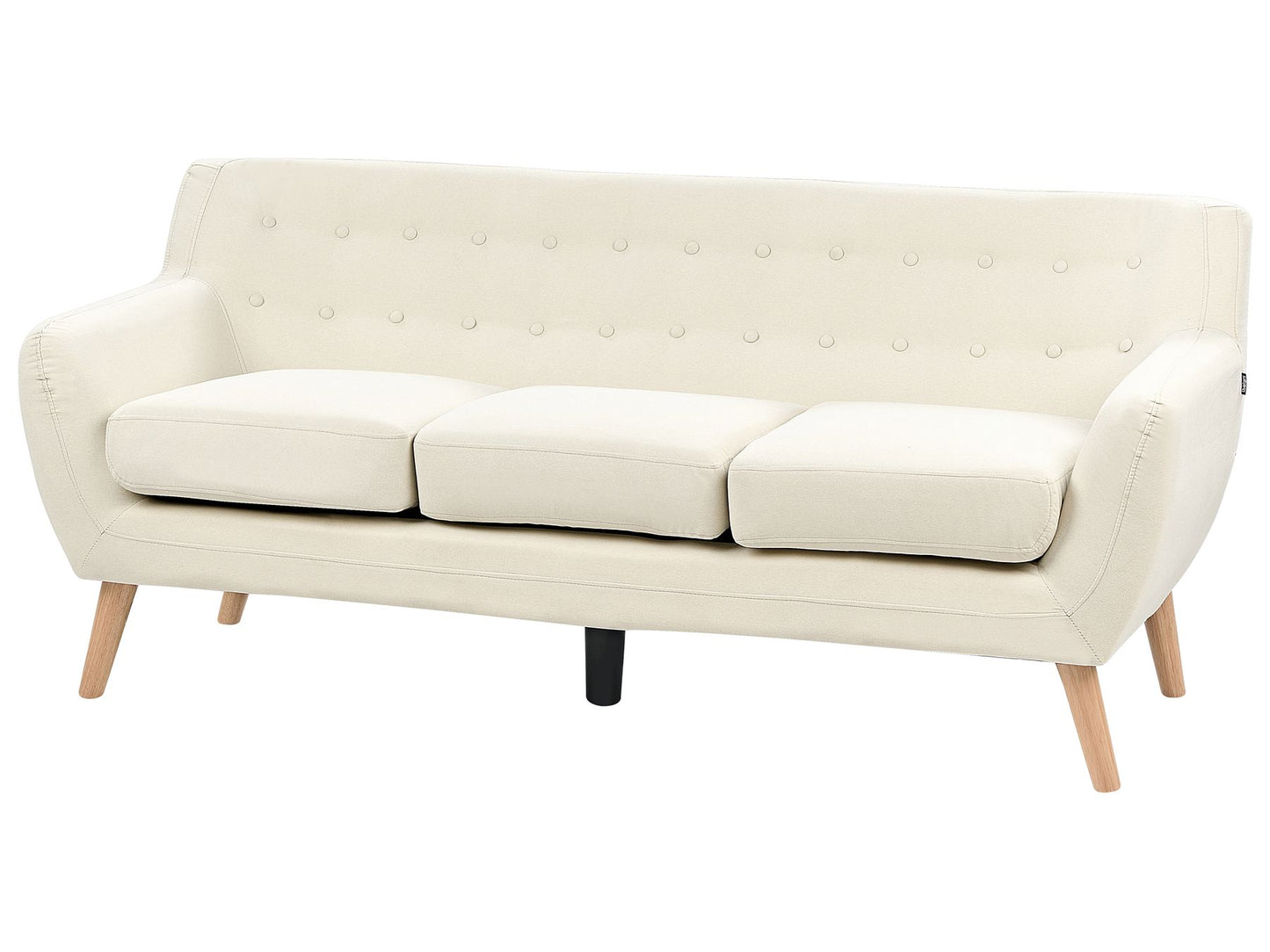 3 Seater Fabric Sofa Light Beige MOTALA