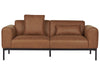 2 Seater Faux Leather Sofa Brown