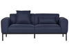 2 Seater Faux Linen Sofa Dark Blue