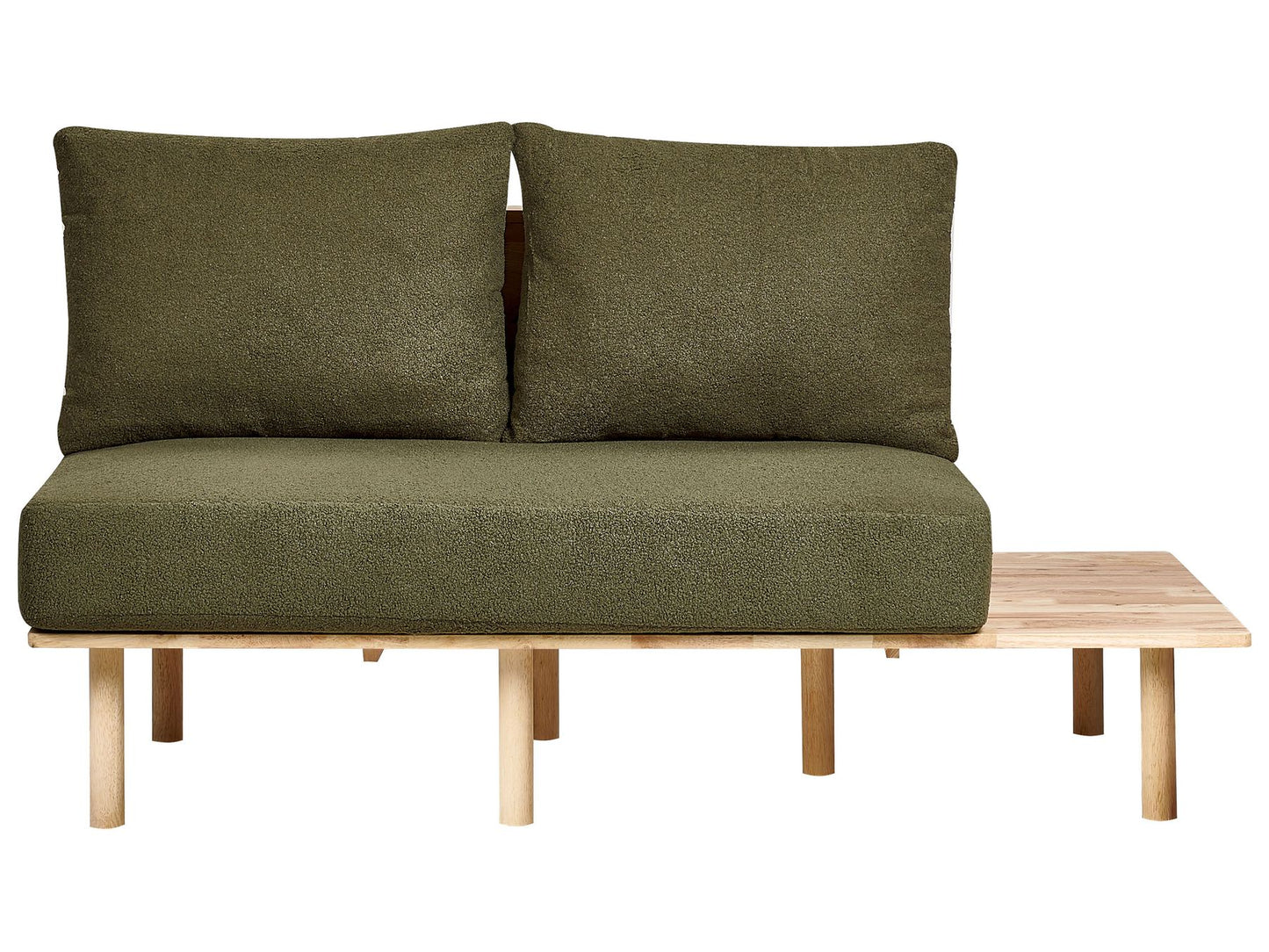 2 Seater Boucle Sofa with Table Dark Green SALO