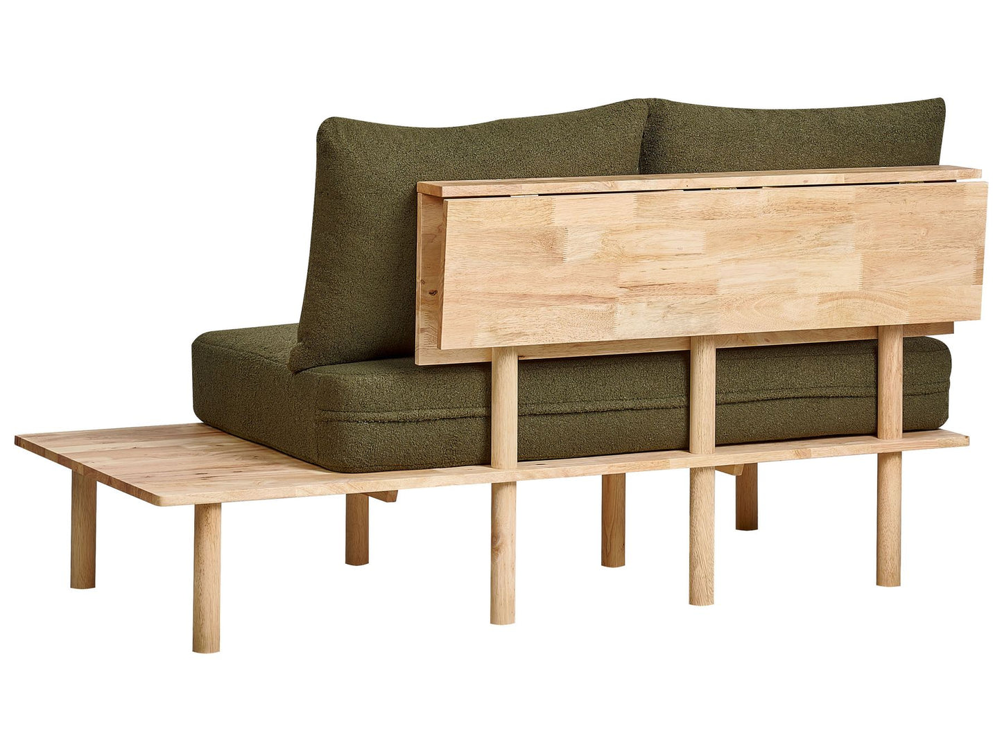 2 Seater Boucle Sofa with Table Dark Green SALO
