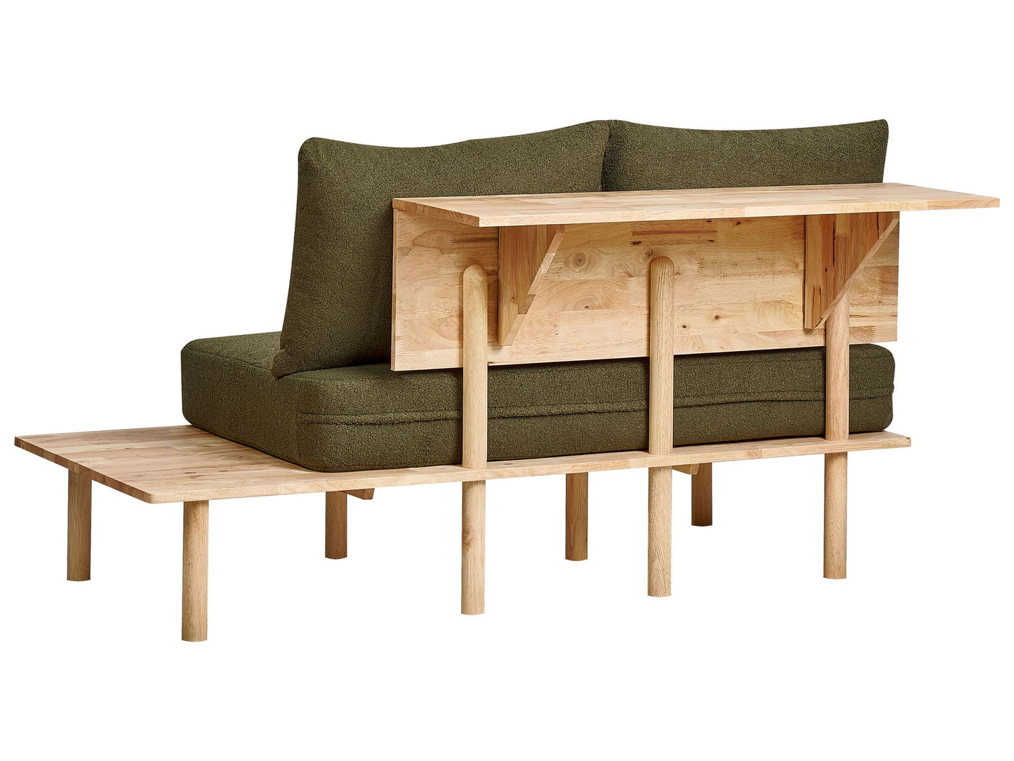 2 Seater Boucle Sofa with Table Dark Green SALO