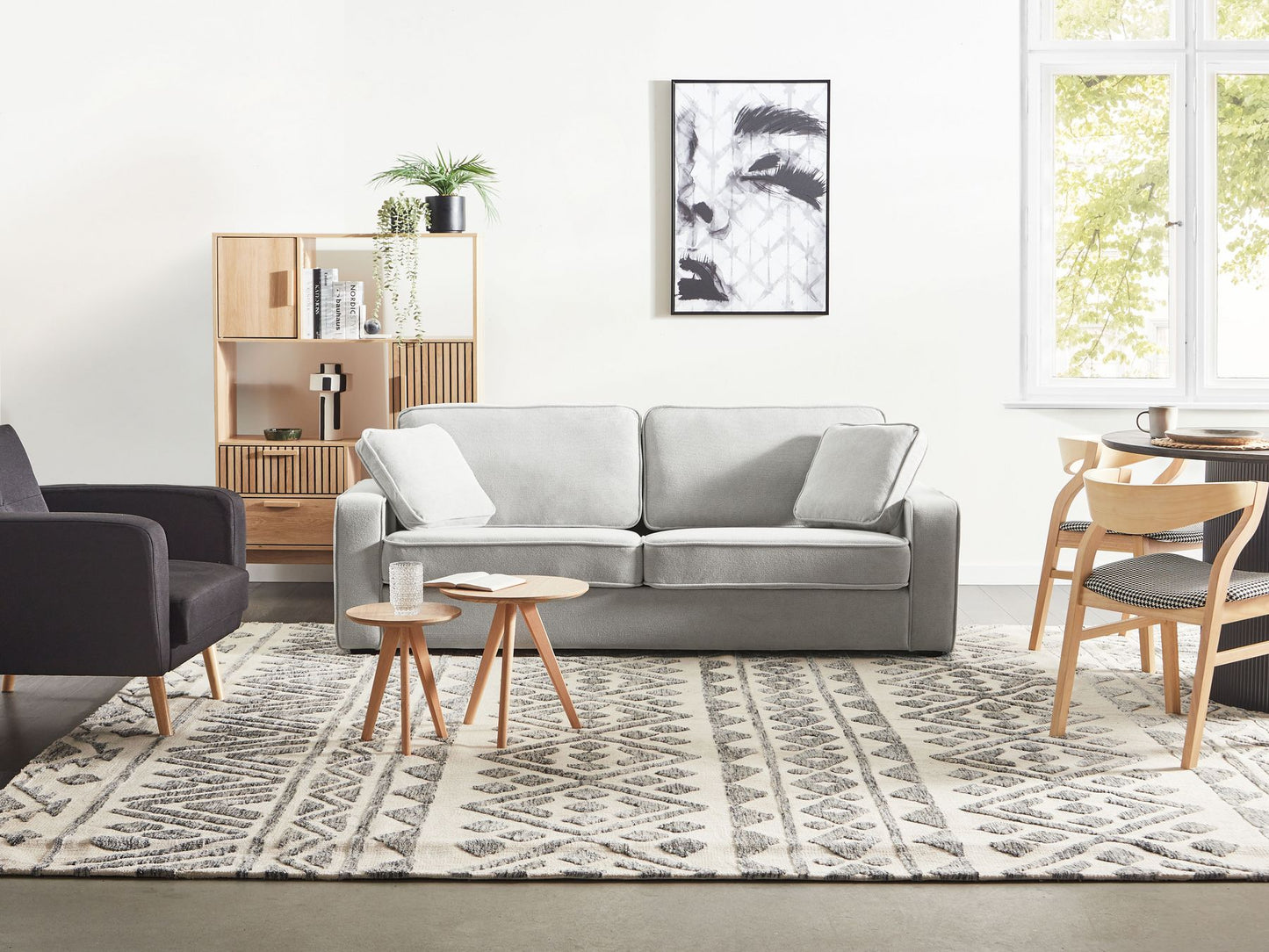 3 Seater Sofa Light Grey FALUN