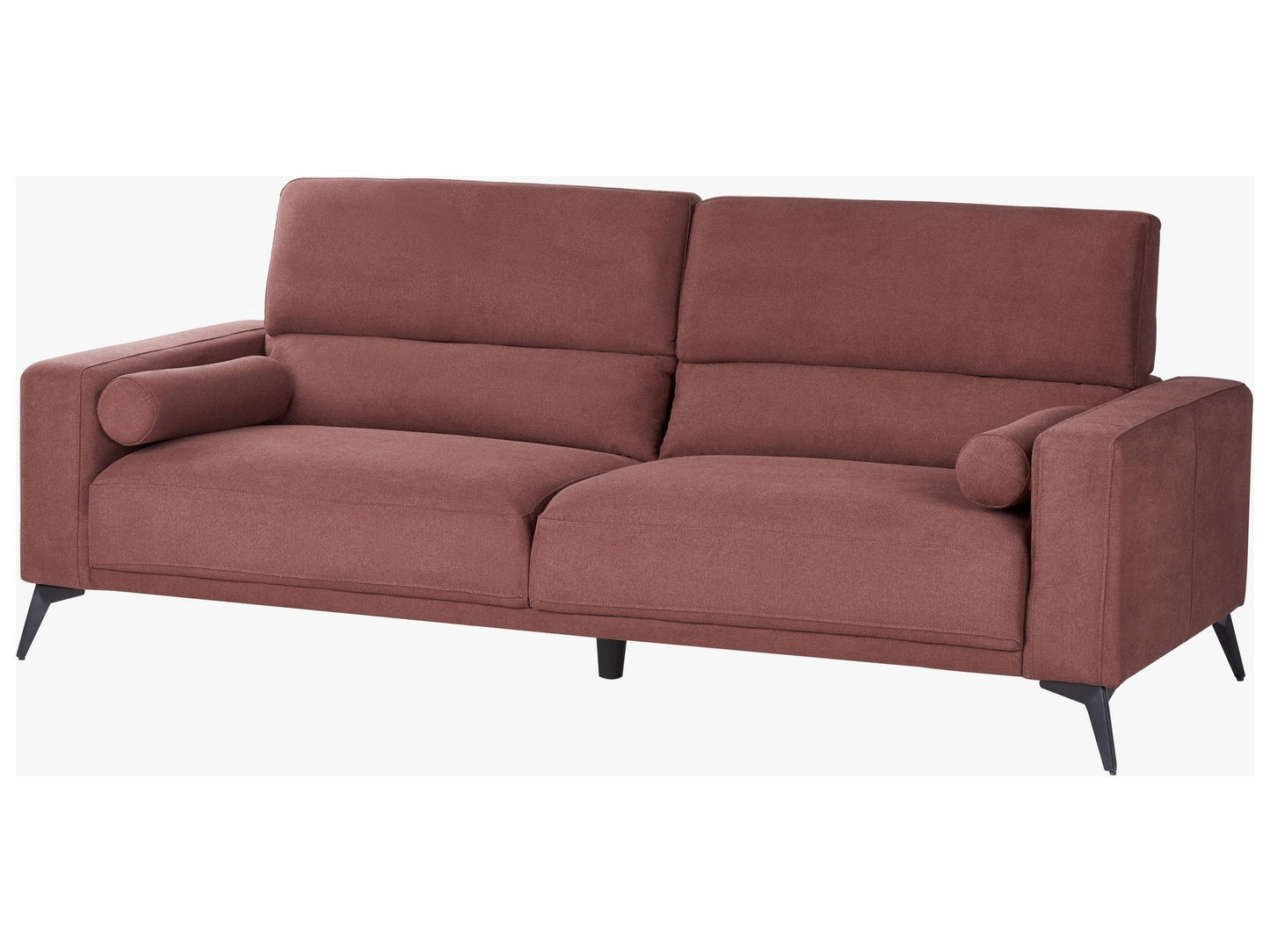 3 Seater Fabric Sofa Burgundy ANGE
