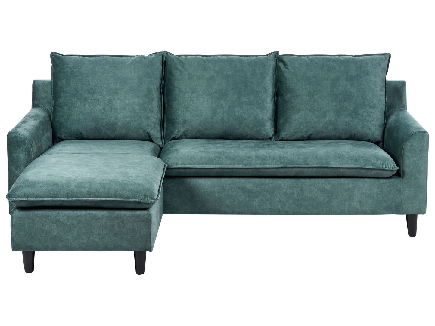 Right Hand Velvet Corner Sofa Teal ELVENES