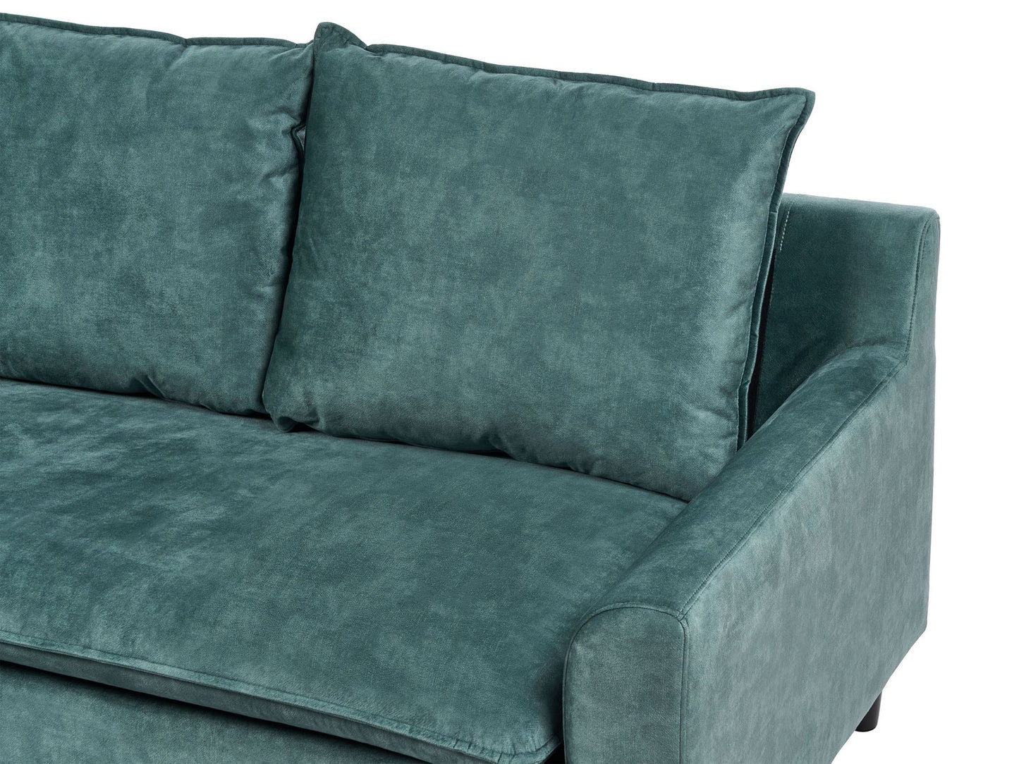 Right Hand Velvet Corner Sofa Teal ELVENES