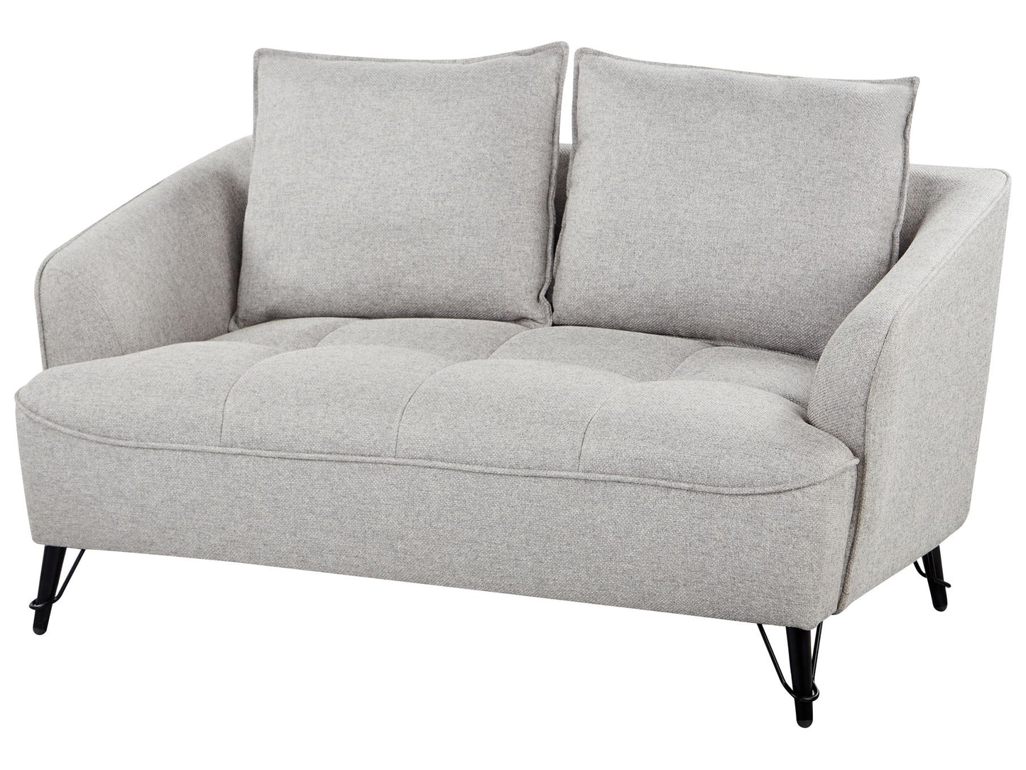 2 Seater Fabric Sofa Grey HOBRO